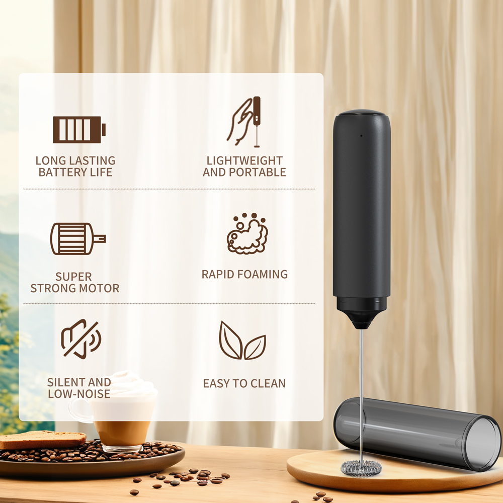 Electric Milk Frother Handheld - 주방용 강력 믹서 우유 거품기 핸드헬드