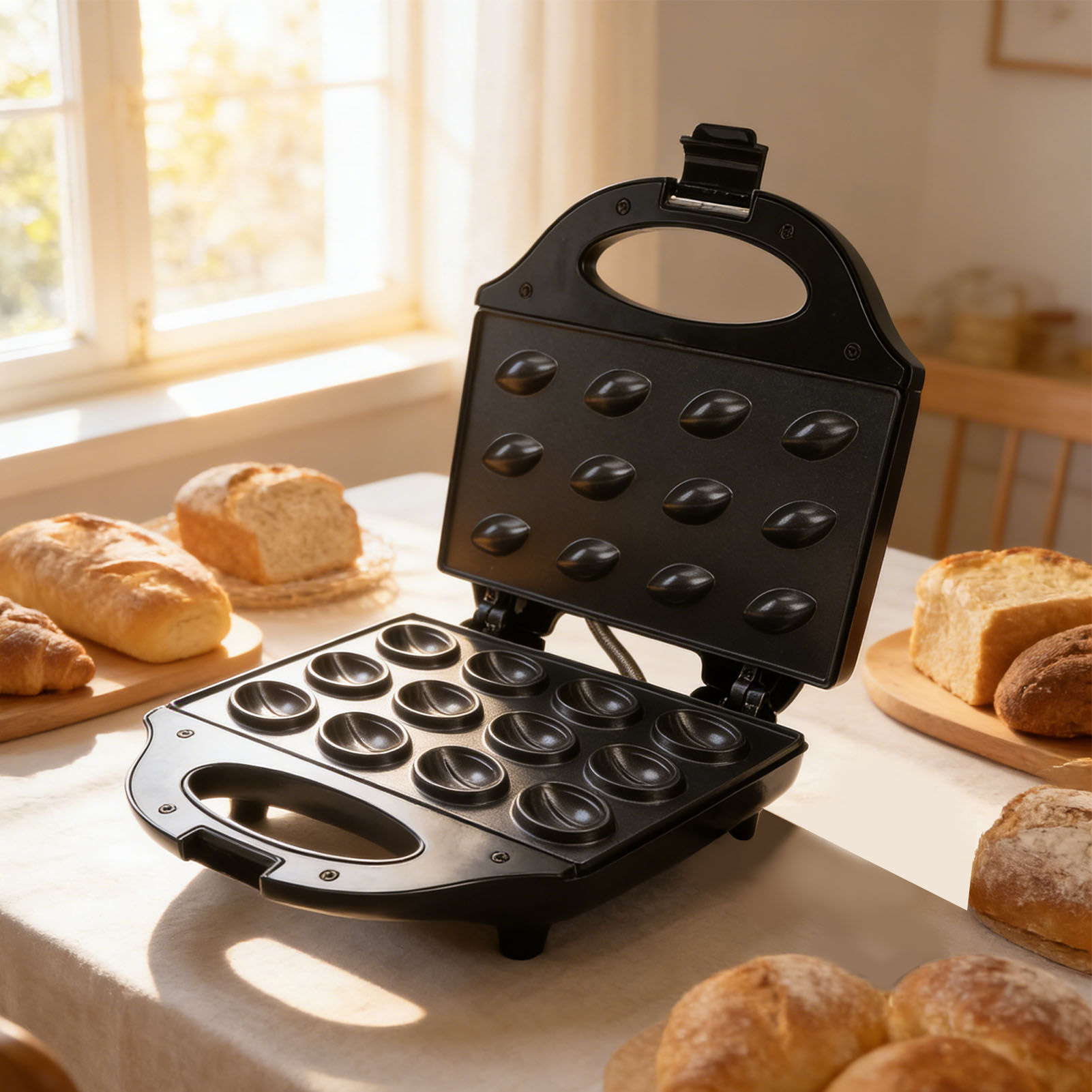 월넛 메이커 750W, 12개 분량, 논스틱 코팅, 미 - Mini Waffle Maker Machine 리뷰 및 가격