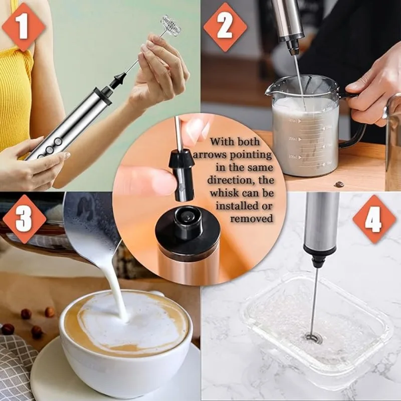 3가지 기능을 갖춘 휴대용 전기 우유 거품기, 3단계  - Electric Milk Frother Handheld 리뷰 및 가격