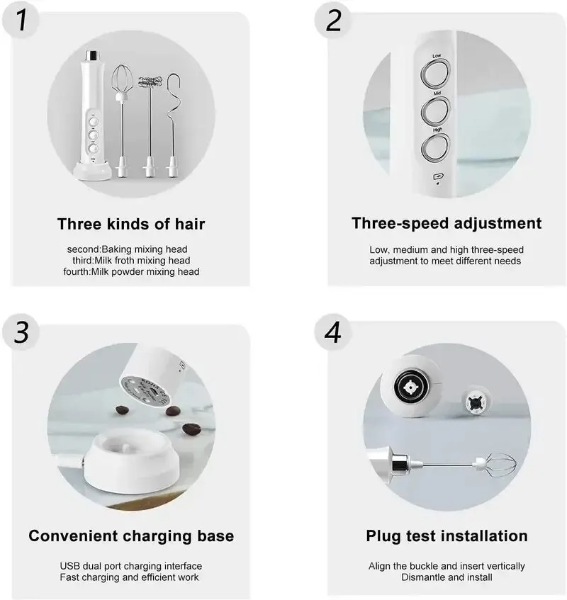 3 in 1 전기 우유 거품기 충전식 우유 거품 제조기 - Electric Milk Frother Handheld 리뷰 및 가격